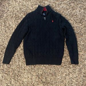 Polo by Ralph Lauren cable-knit cotton quarter-zip sweater